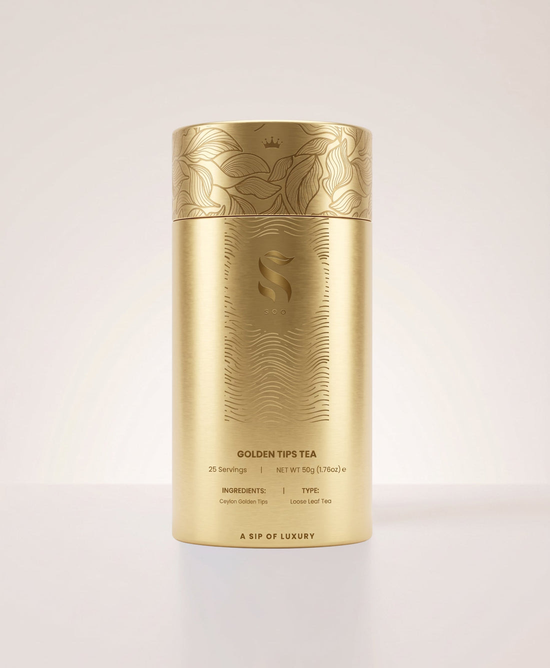SOO Ceylon Golden Tips Tea canister 50g — rarest Ceylon tea