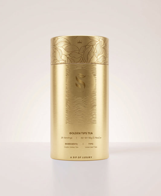 SOO Ceylon Golden Tips Tea canister 50g — rarest Ceylon tea