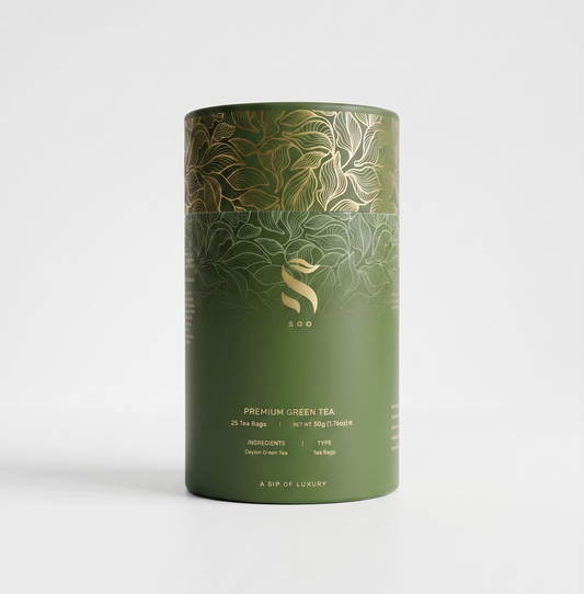 SOO Ceylon Green Tea canister — Ceylon green tea from Sri Lanka