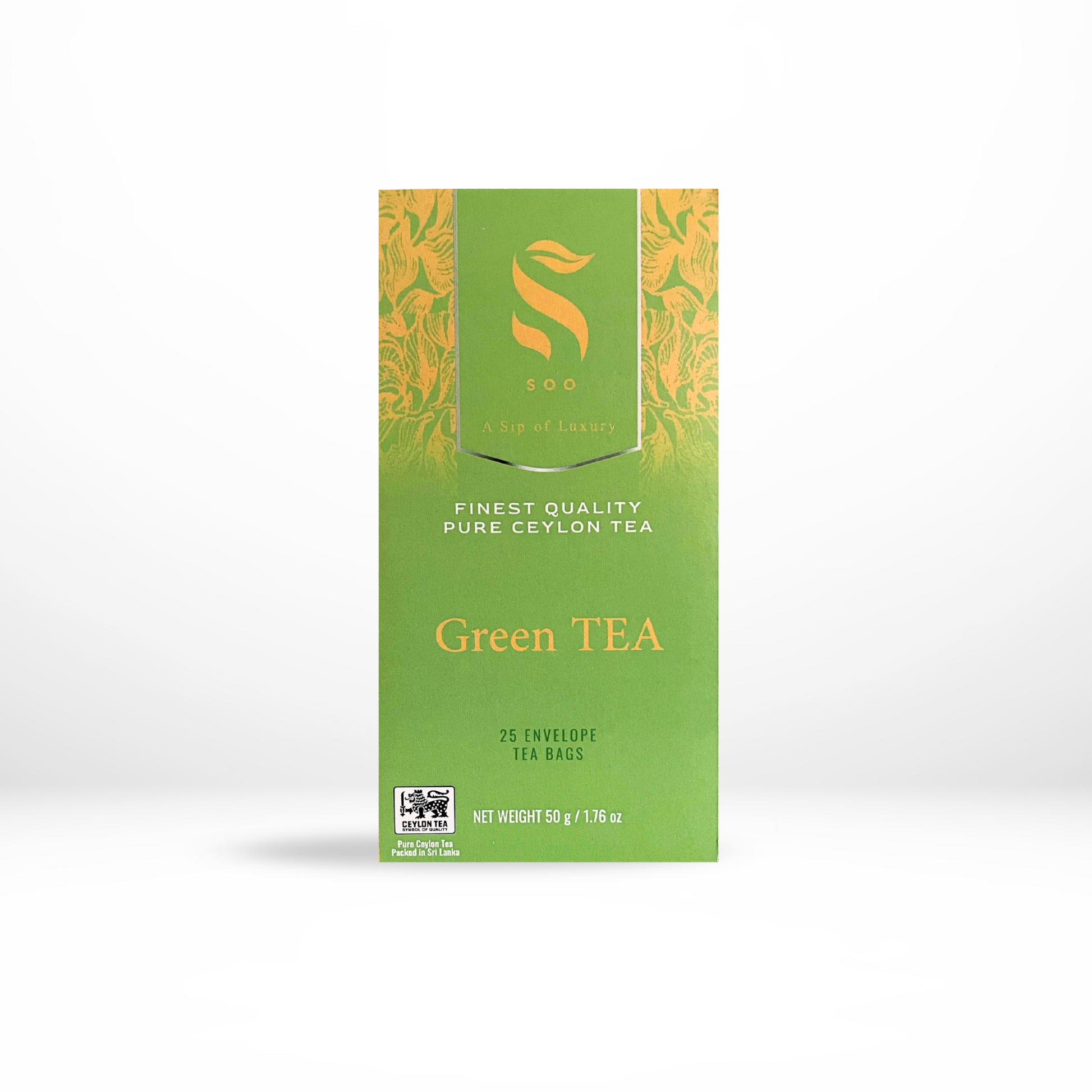 SOO Ceylon Green Tea bag box premium Ceylon green tea bags