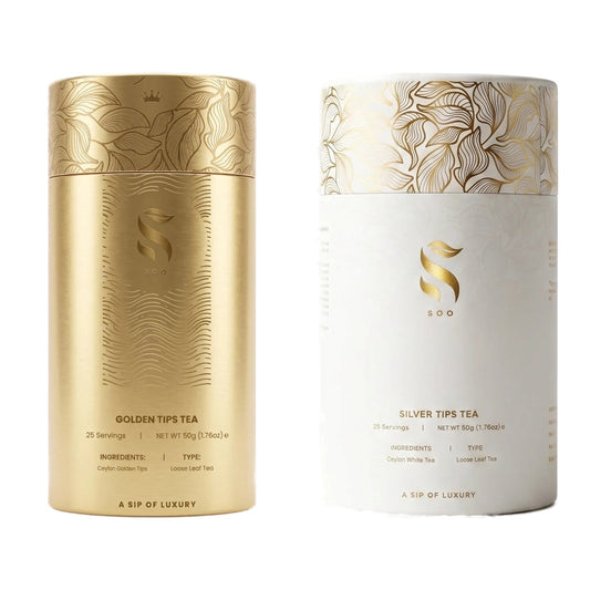 Prestige Rare Tips luxury gift set — Golden Tips and Silver Tips white Ceylon tea